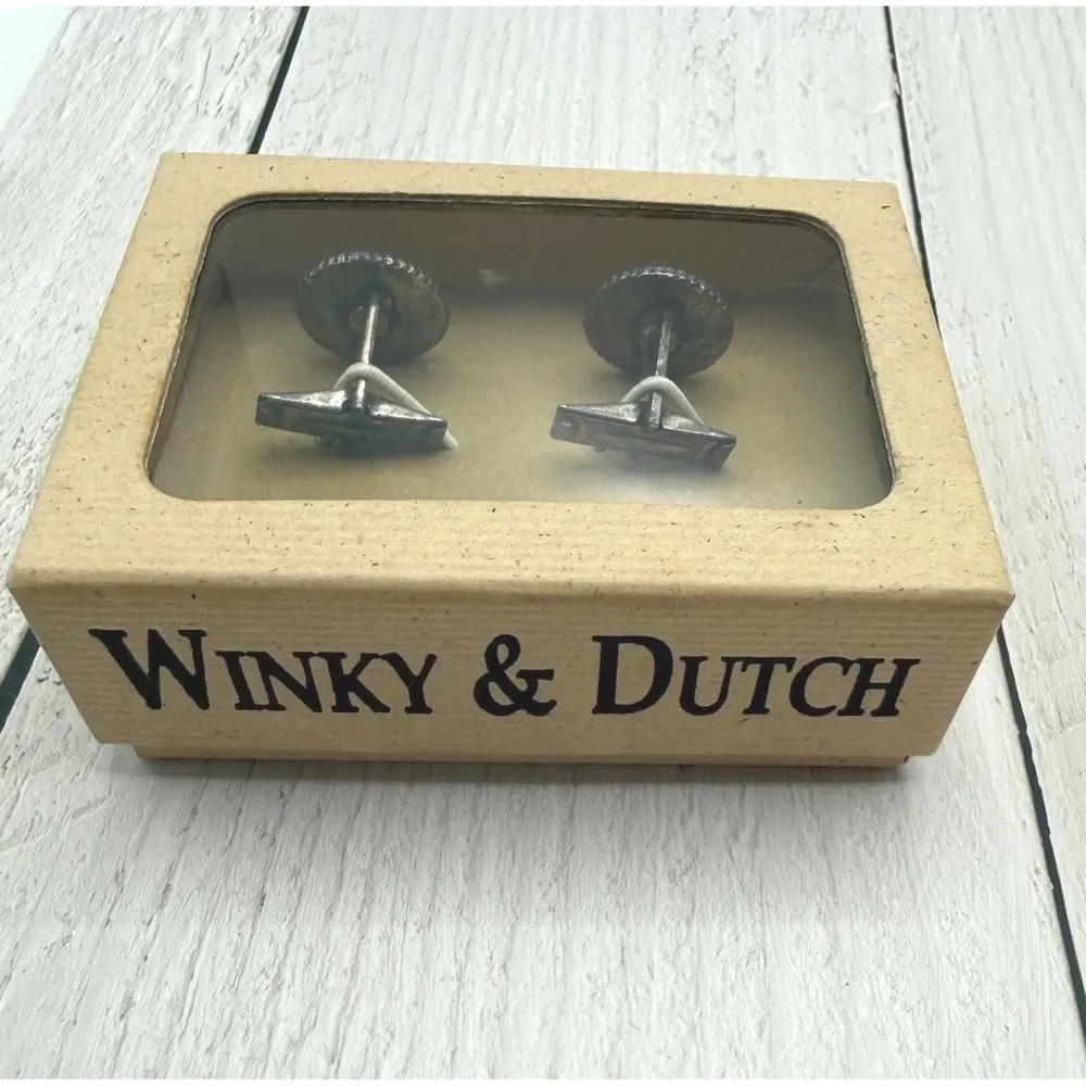 Vintage 1997 Winky & Dutch Krishna Cufflinks Men's Gold‎ Tone Accessories NIB